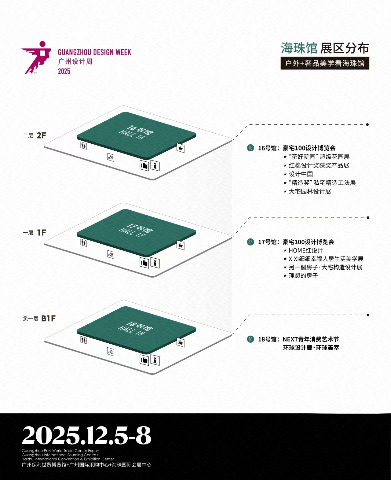 ​2025广州设计周展会「大宅园林设计展」海珠馆展馆分布图